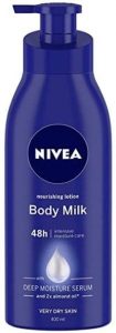 Nivea पौष्टिक लोशन शरीर के दूध के साथ गहरी नमी सीरम और 2x बादाम का तेल बहुत सूखी त्वचा के लिए, 400ml